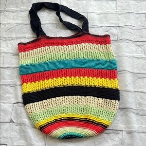 ZARA Bohemian multicolor crochet shoulder bag